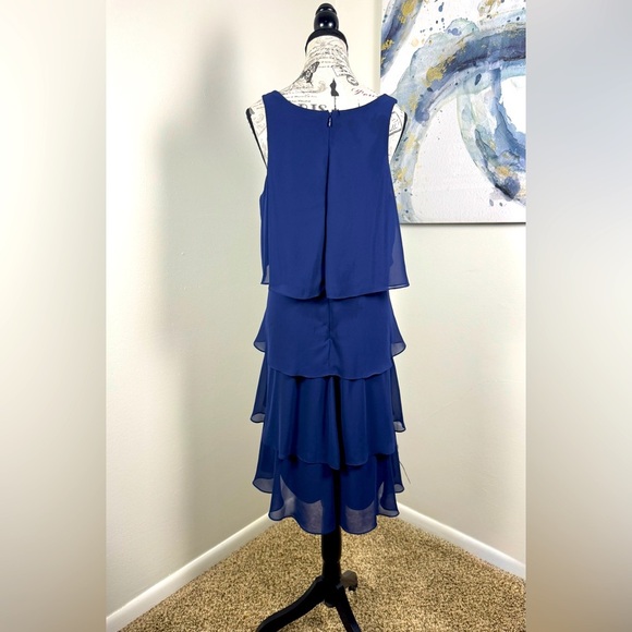 Rare Vintage JR Nites Dress -Navy Blue Ruffles, Size 14 - Excellent Condition - Picture 5 of 13